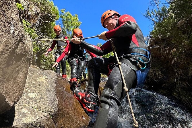 Canyoning Experience Level I Beginners in Ribeira das Cales - How the easy rappels and natural pools work in real life