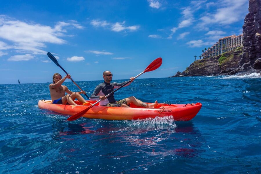 Funchal: KAYAK Rental or Guided tour with snorkeling - Kayaking the clear Atlantic, with freedom inside a safety perimeter