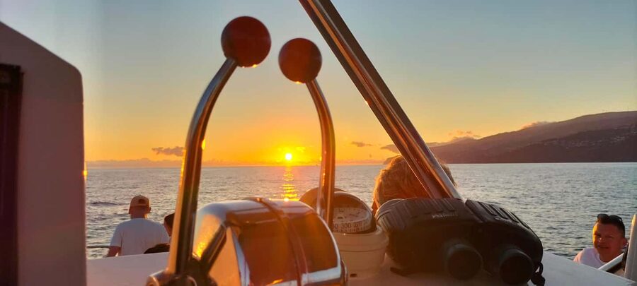 Madeeira: Sunset dinner cruise - Cabo Girao sunset sail: the view shifts from coast to lights
