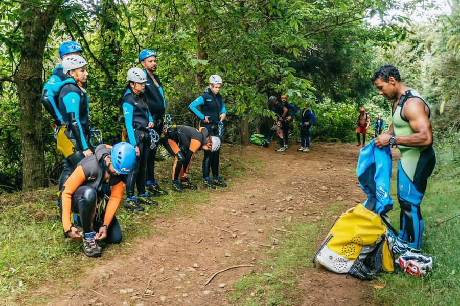 Madeira Canyoning Beginners – Easy & Fun Waterfall Adventure - The end of the canyon: terraces, finishing strong, and getting dry-ish