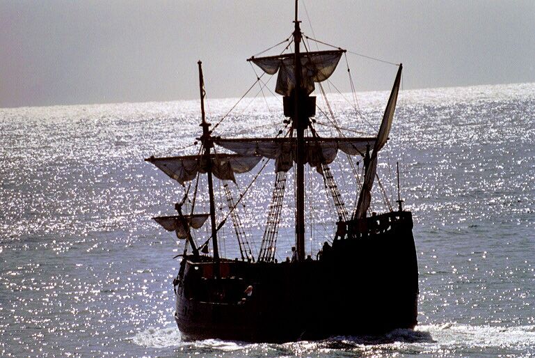 Madeira Pirate Ship: 3-Hour Boat Trip - Climbing aboard Santa Maria de Colombo at Marina Funchal