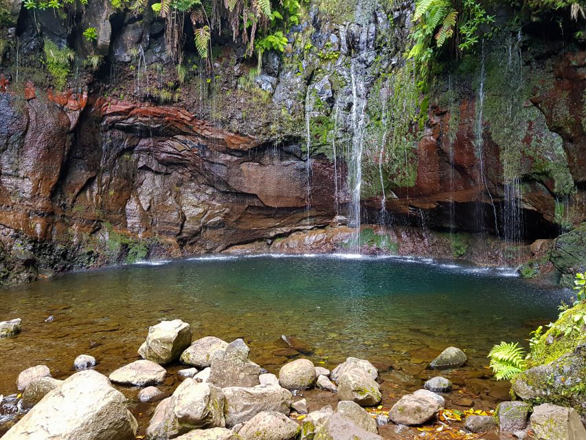 Small Group Walks Rabaçal 25 Fontes - The end payoff: 25 Fontes springs, lagoon, and the waterfall moment